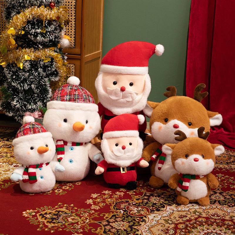 New Cartoon Santa Claus Doll Decoration Hot Selling Christmas Gift Plush Toy Snowman Elk