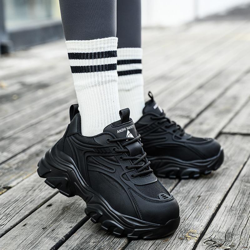 Women Safety Shoes for Work Safety Boots Breathable Steel Toe Puncture Proof Sport Work Sneakers Construction Tactical Shoes