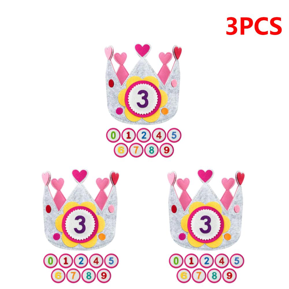 Handgefertigter Geburtstagspartyhut Austauschbare Zahlen Krone Langlebig Kreativ Kindertagsgeschenk Geburtstagspartydeko für Kinder