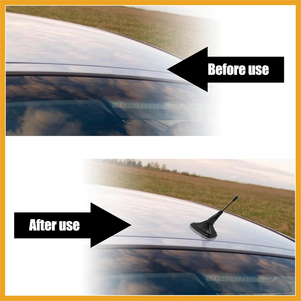 Black Universal Self Adhesive Base Decorative Antenna Dummy Aerial Waterproof Replacement for SUV Car Vehicle Replacement