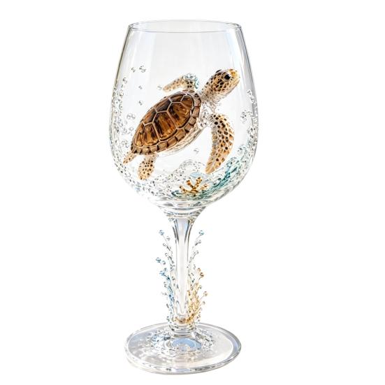 Decorative Octopus Cup Sea Life Wine Glass, 3D Ocean Themed Borosilicate Glass Cup, Unique Goblet for Cocktails And Coastal Home Decor Fancy