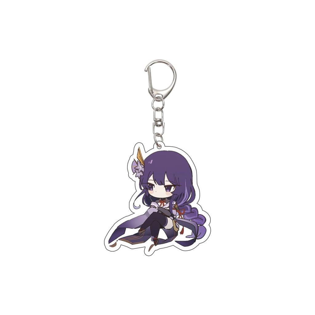 55MM Anime Genshin Impact Keychain Beelzebul Key Chain Acrylic Model Plate Christmas Gifts