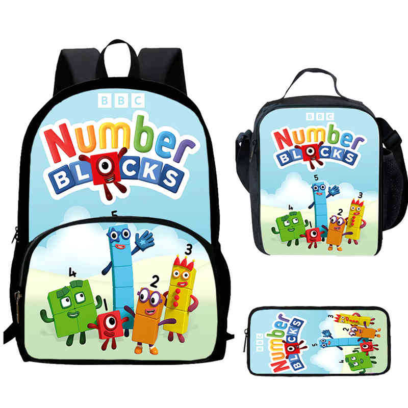 Digitale Bausteine Numberblocks Schultasche Hochauflösend Multifunktional Oxford Leichter Rucksack