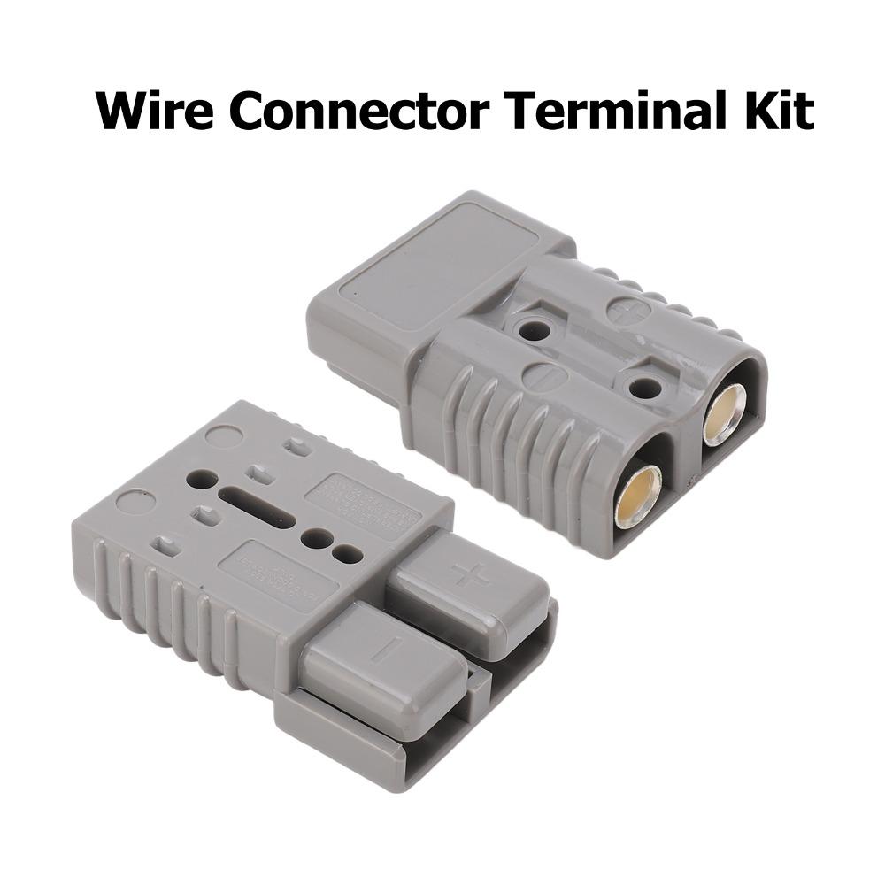 2PCS Universal 175A Quick Disconnect Connector 600V Grey Quick Connect Disconnect Wire Harness Connector Plug Car Trailer