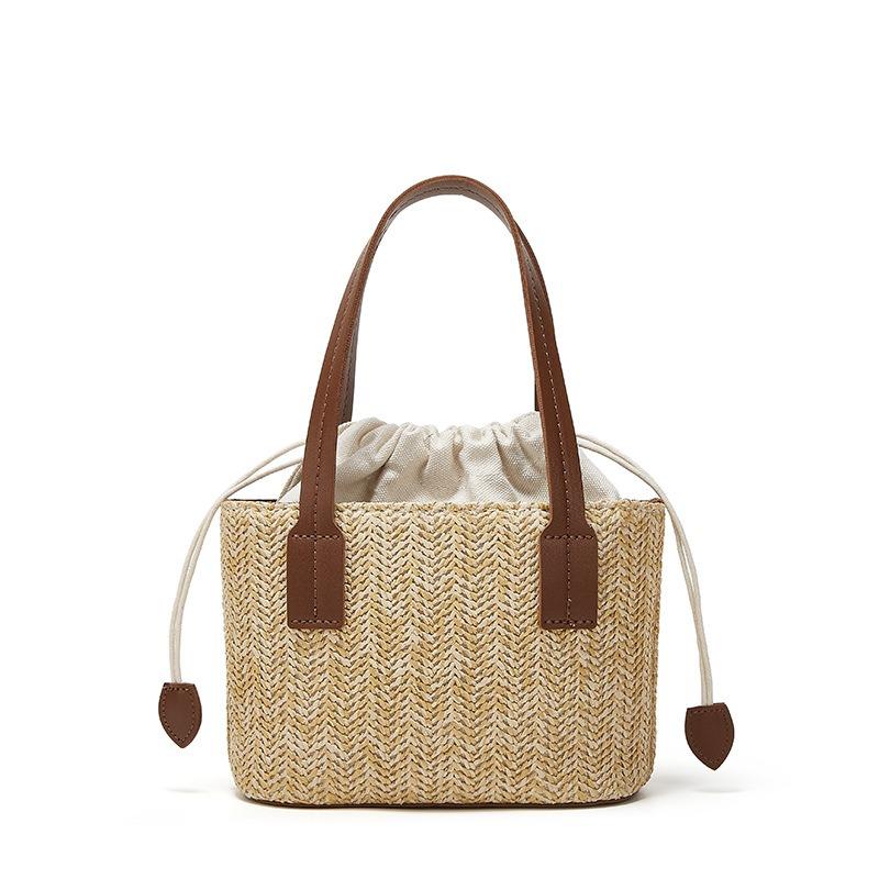Neue Tasche Damenmode einfache Schultertasche Retro Strohhandtasche Sommer lässige Pendler Umhängetasche