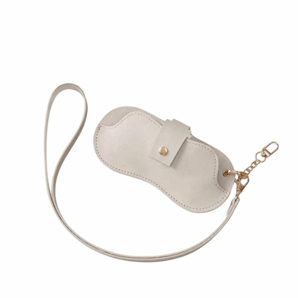 Einfarbige PU-Leder-Brillentasche zum Aufhängen am Hals Sonnenbrillen-Etui Brillen-Aufbewahrungstasche Reise