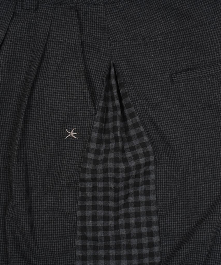 THE COLDEST MOMENT Tcm Starfish Check Pants (Charcoal)