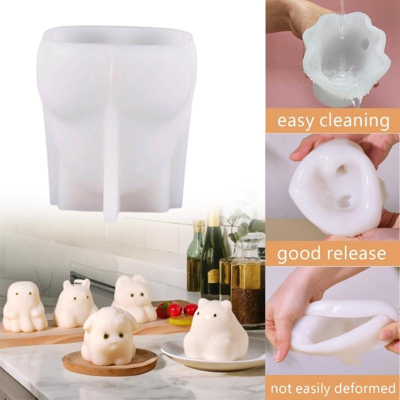 Cute Animal Puddings Silicone Molds Cute Fondants Molds Cake DIY Supplies Pastries Bakings Tool Soap Molds