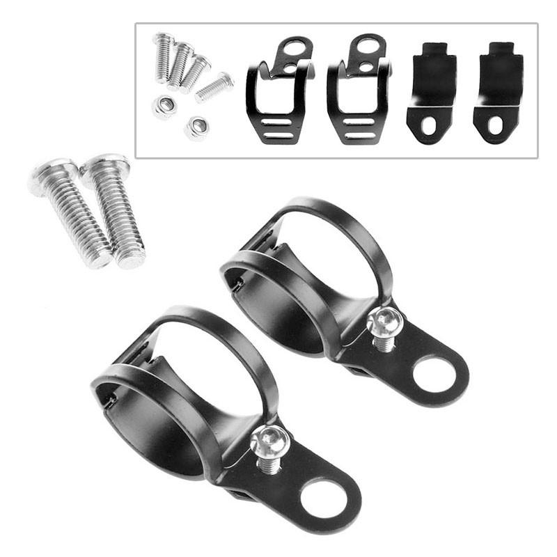 1 Pair Black Fork Ear Clamp Motorcycle Turn Signal Light Mount Bracket Holder