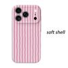 Cute Sweet Minimalist Retro Pink Red Vertical Striped Pattern Film Aesthetic Protective Shockproof Bumper Phone Case For iPhone 14 15 16 Pro Max Plus
