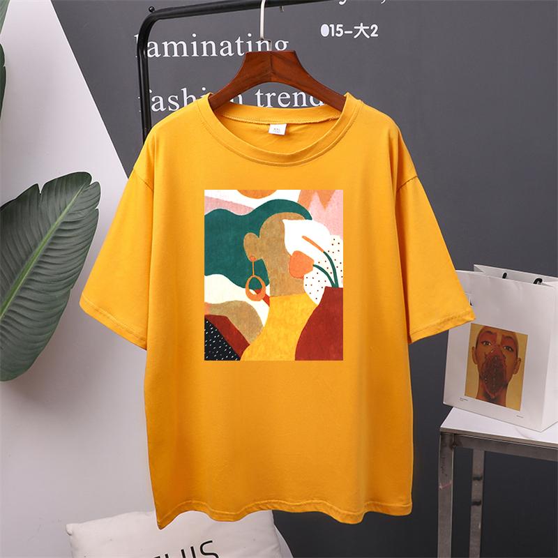 Vintage Printed Short Sleeve T-shirt Women Cotton O-neck Tees Female Chic Aesthetic Graphic Tees