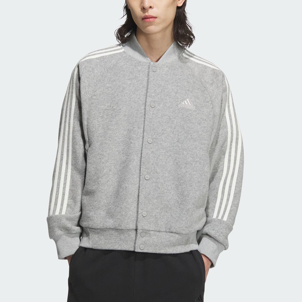 Adidas FW24 Warm Series 3-Stripes Logo Stripe Sports Long Sleeve Jacket Unisex Jacket Pure-Gray JI6639