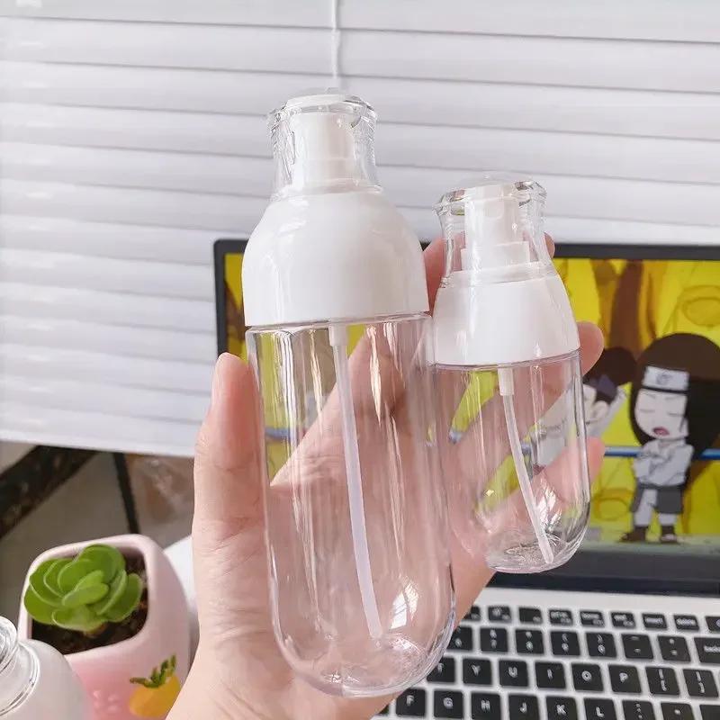 1-2pcs Portable Plastic Pump Bottle Safety Empty Spray Cosmetic Tool Refillable Lotion Split Bottles Cream Shampoo Travel Bottle