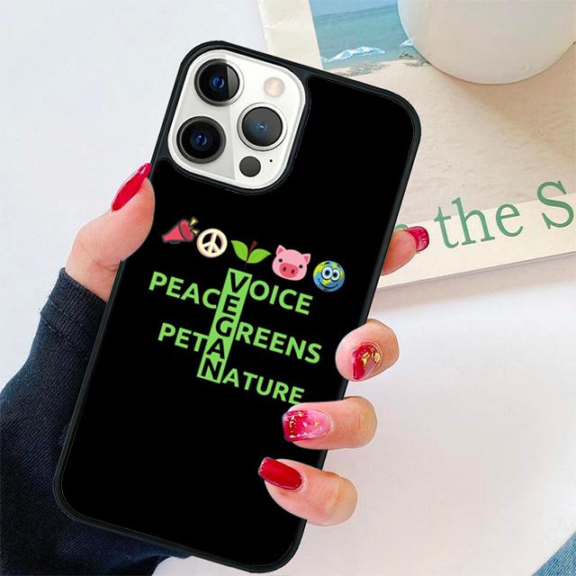VEGAN FOOD QUOTES ANIMAL LOVE VEGGIE Phone Case Cover For iPhone 17 Air 15 16 Pro Max 14 13 12 11 Pro Max Plus