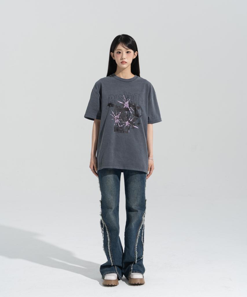 Peijeuhwaiteu [Phase_5] Crashed Media Pigment Dyed Shortsleeves _Pigment Charcoal / 8802026-St25