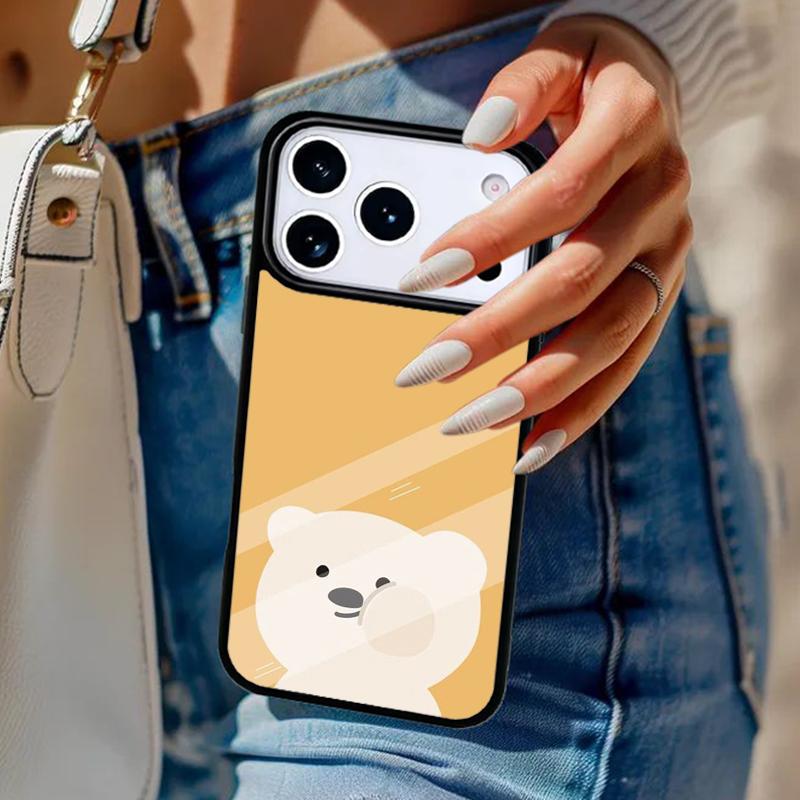 Kawaii Cute Bears Korean Animal Phone Case For iPhone 17 Air 14 15 13 12 Max Cover For Apple 14 15 16 16e 11 Pro Max Plus