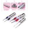 1pcs Hot Sales Portable Stainless Steel Button Cell Smart Design Eyebrow Hair Remove Tweezer with LED Light Makeup Tool