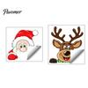 Waterproof Seasonal Window Film Christmas Static Clings, Peeking Santa Reindeer Stickers, Claus Wall Stickers No‑Glue Cartoon Decals for