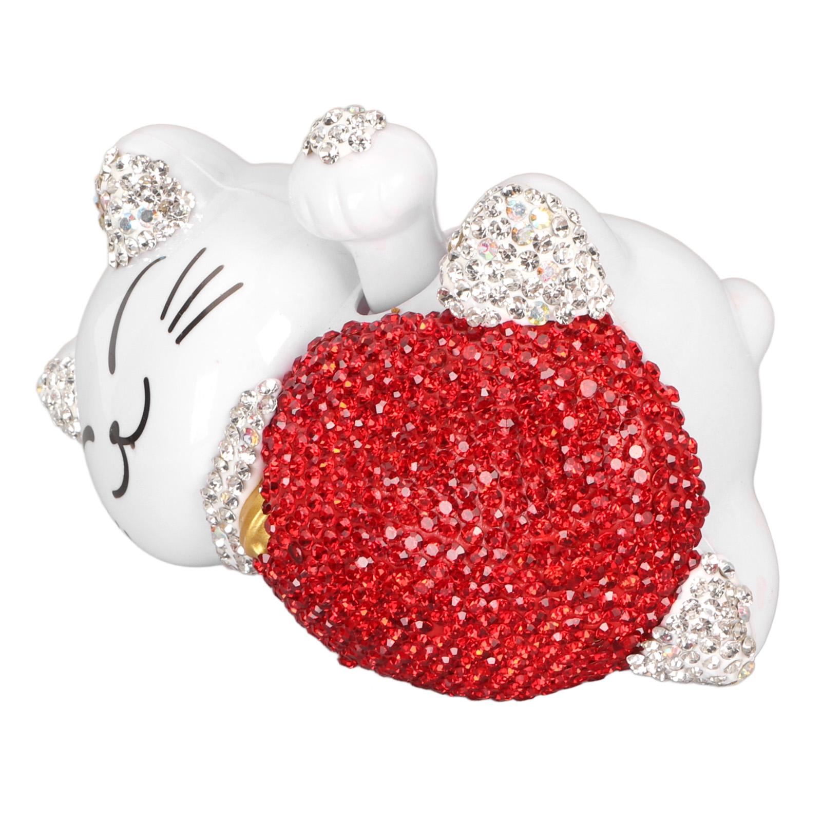 Украшения «Счастливый кот» на солнечной батарее Машущая лапкой Статуэтка «Счастливый кот» Креативное украшение «Кот удачи» Белые уши Счастливый кот