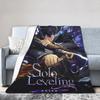 Vintage Solos Levelings  Anime  Coral Fleece Plush Throw Blanket  Blankets for Bed Bedroom Warm Plush Thin Quilt,