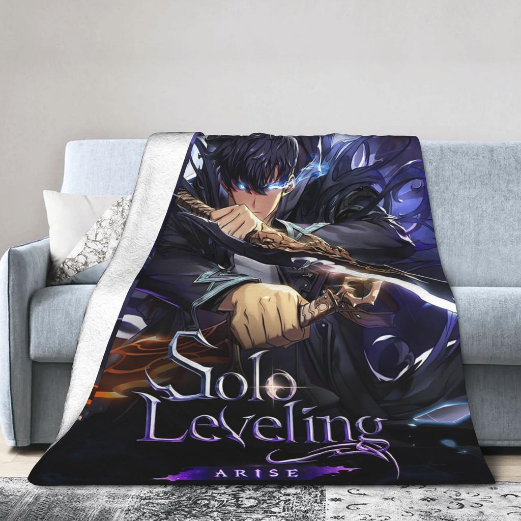 Vintage Solos Levelings  Anime  Coral Fleece Plush Throw Blanket  Blankets for Bed Bedroom Warm Plush Thin Quilt,