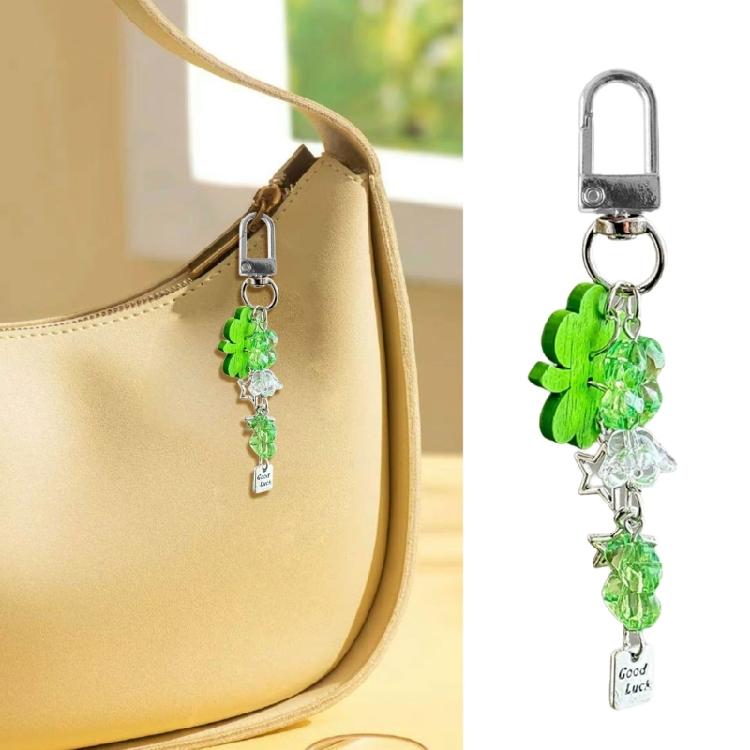 High Quality Beaded Clovers Keychain Sturdy Phone Pendant Phone Charm Accessory for Personalizing Your Phone or Bag