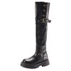 Fashion design patent leather knee boots women's 2025 spring and autumn new super fire fashion thin fashionable knight boots boots