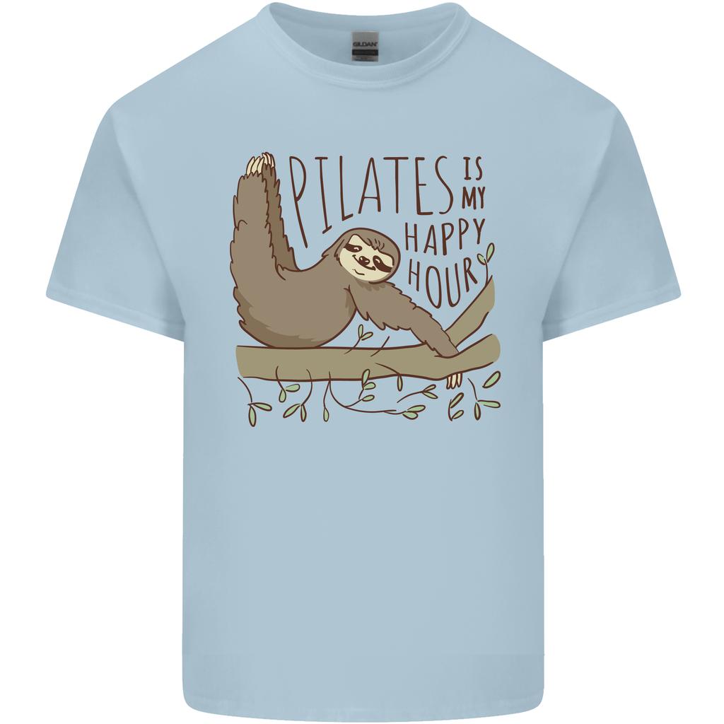 Pilates My Happy Hour Funny Yoga Sloth Unisexs Light Cotton TShirt