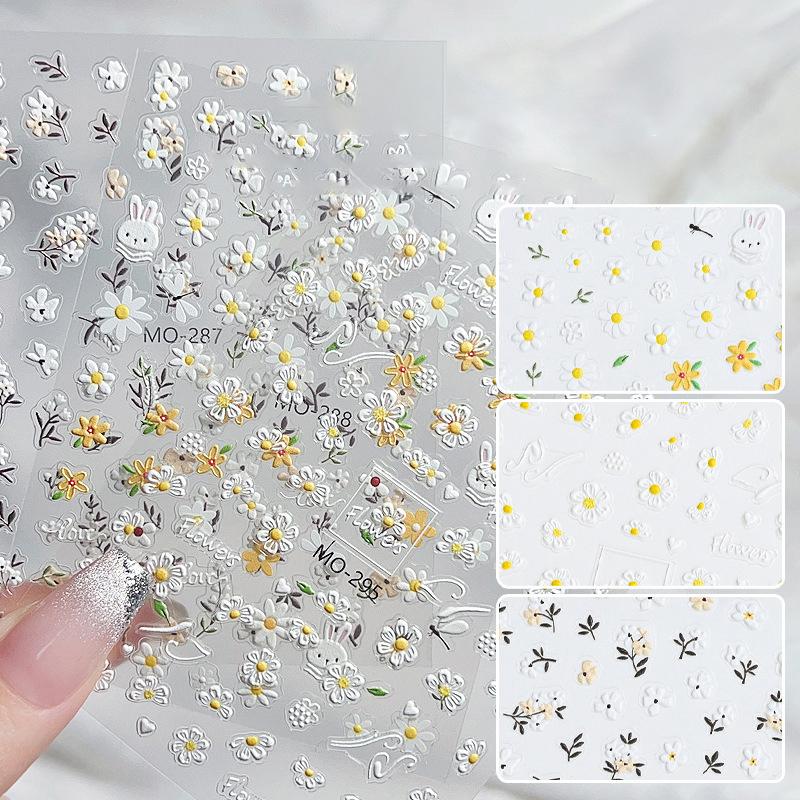 Flower Shape Cute Rabbit Nail Sticker Enhancement Adhesive Nail Decal Nail Salon Nail Decoration Diy Nail Art Nail Artists