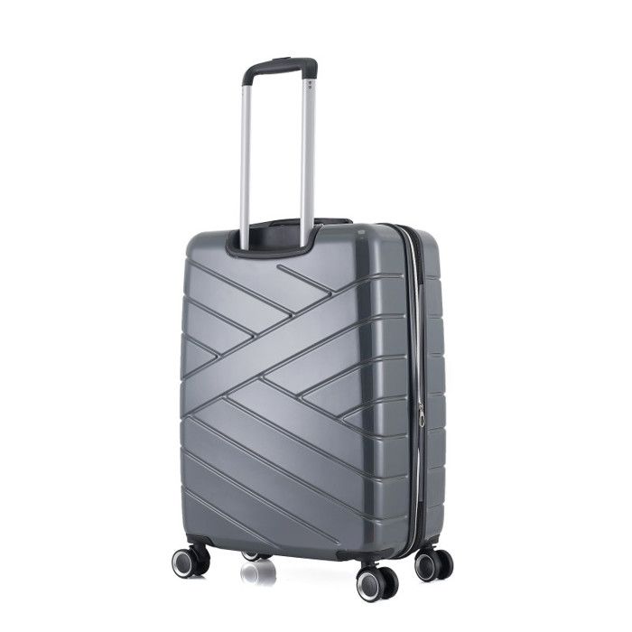 Rigid Expandable Cabin Suitcase Trolley Polycarbonate - LYS Paris 393 - 393 &; 395 Dark Grey -