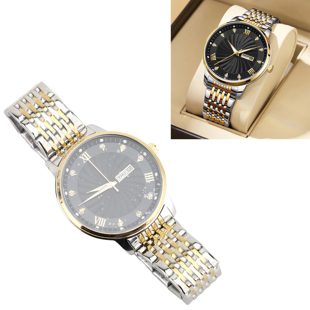 Quartz Men Watch Business Stylish Wristwatch Water Resistant Men Watch with Date Function for Business