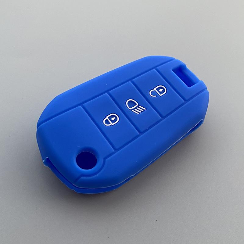 Silica Gel Car Key Case Cover for Peugeot 2008 308 T9 208 For Citroen Berlingo 2019 C3 Cactus Picasso C4l C5 X7 C8 Folding Key