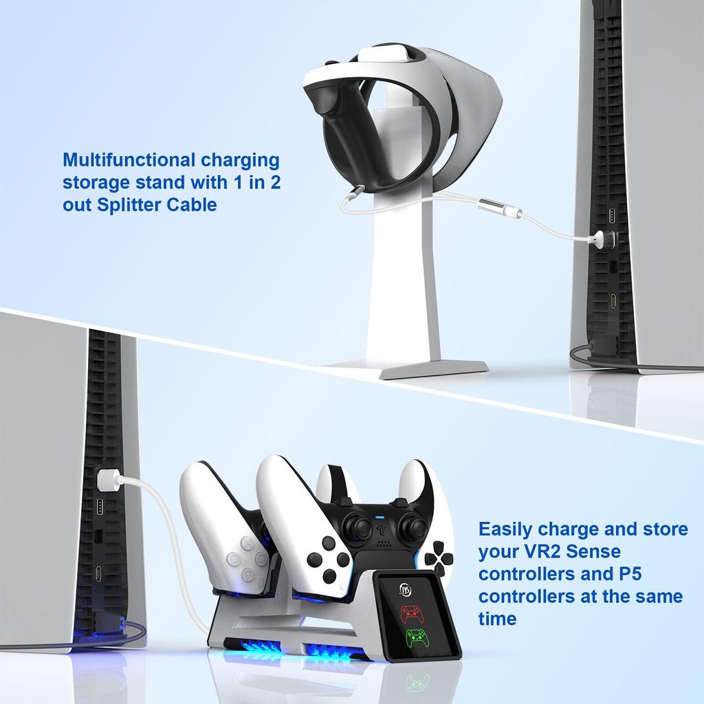 Game Controllers Charger Magnetic Charging Stand Headphone Stand for PS5 VR2