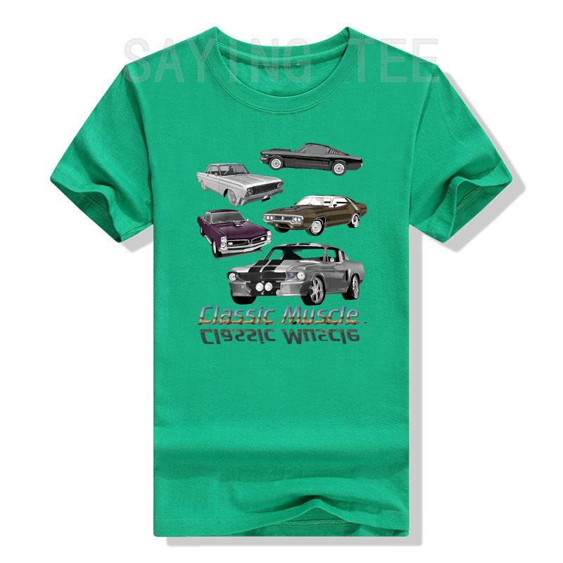 Classic American Muscle Cars Novelty TShirt Types of Difference Cars Graphic Tee Tops Funny Retro Style Vintage Outfits Gifts