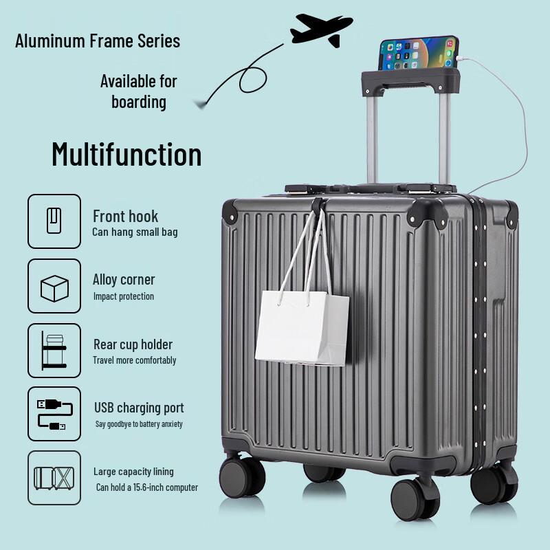 Zhilu 18-inch Aluminum Frame Carry-on Luggage