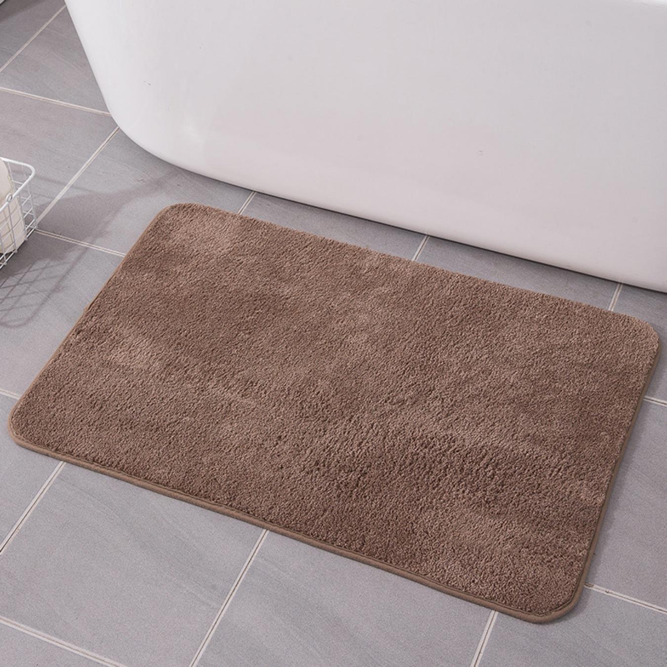 

Коралловый флисовый тисненый коврик для ванной комнаты из кашемира, нескользящие ковры для ванной, коврик для ванной, коврик для двери в душевую кабину, пена с эффектом памяти, 3D-подложка 600mm*900mm хаки