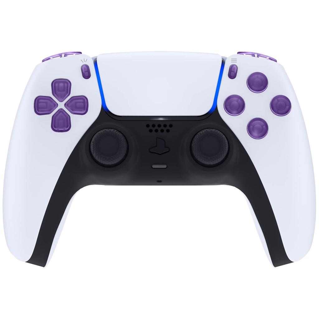 eXtremeRate Replacement for PS5 Controller Share Optional Face Clear Full Button Set for PlayStation 5 Controller Controller Not Included D-Pad
