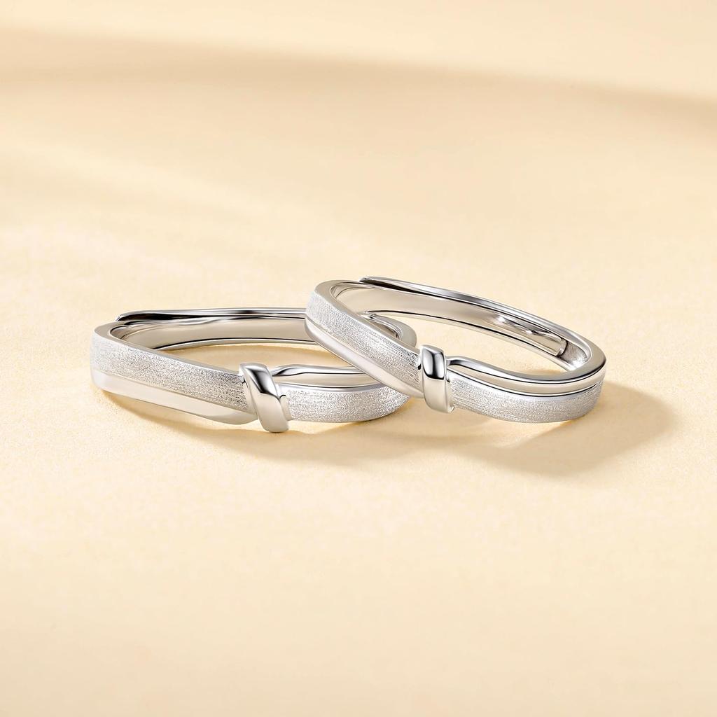 FANCIME Platinum One Size Fits Gift Wrapping Included Men's Ring, 4.2mm Wide, "Knot" Design, Pt950, Twist, Most, Adjustable, Engagement, Wedding,