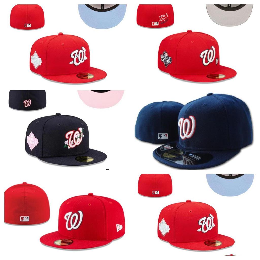 Washington Nationals Embroidered Baseball Cap with Sun Protection, Closed Back, Multiple Styles & Colors