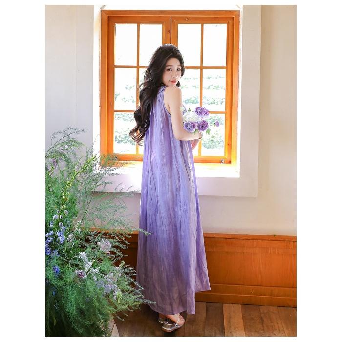 

Lazy casual style cotton and linen dress women s summer loose and thin meat-covered sleeveless vest long skirt gentle vacation XL