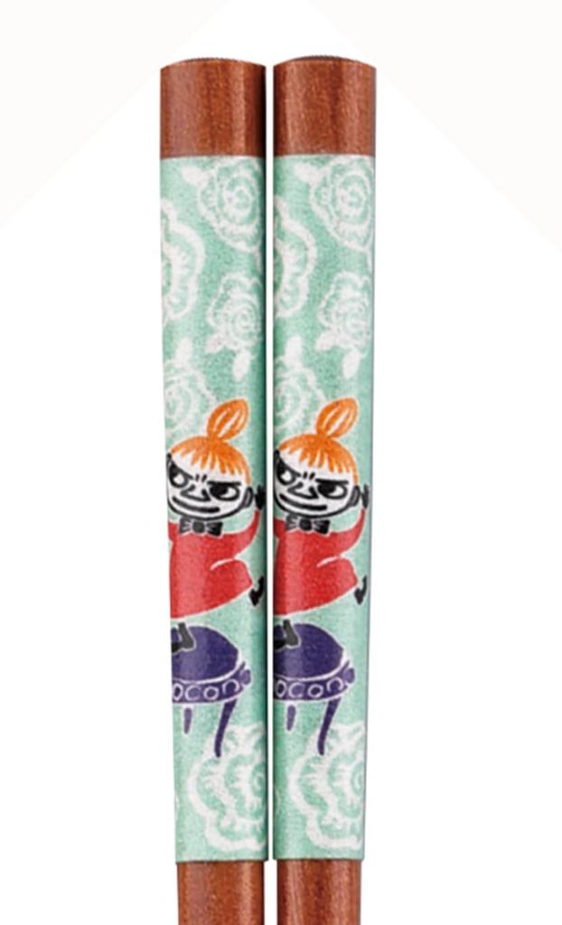 MOOMIN Pair of Natural Wood with Chopstick Rest With Day Gift for Birthday Made in Chopsticks, 23cm, Set, "Time Mamma," Mother's Gift, Women, Gift,