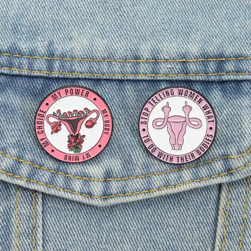 Contemporary Female Reproductive Art Brooch Shining Alloy Pin Trendy Uterus Badge Accessory For Special Occasions