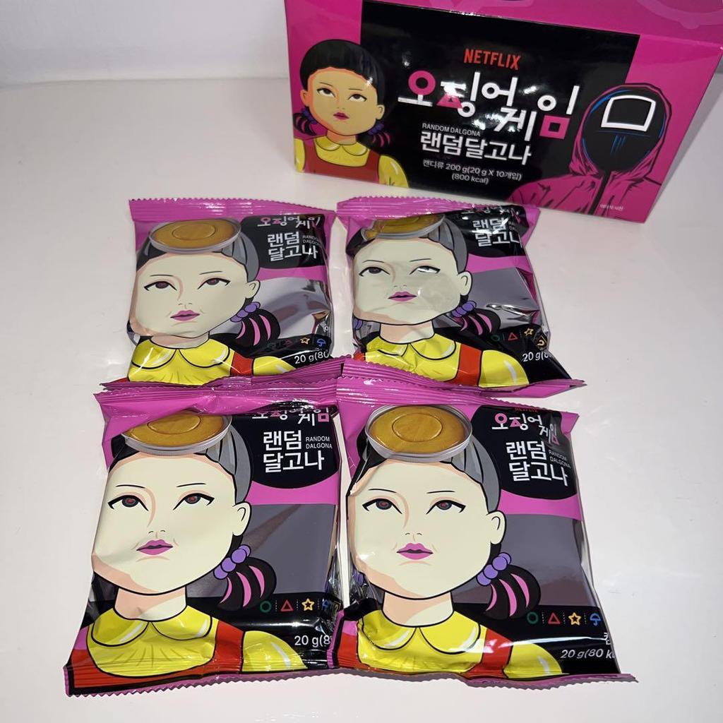 [USED] Squid Game Korea Exclusive Set of 4 Cutout Caramel Candy
