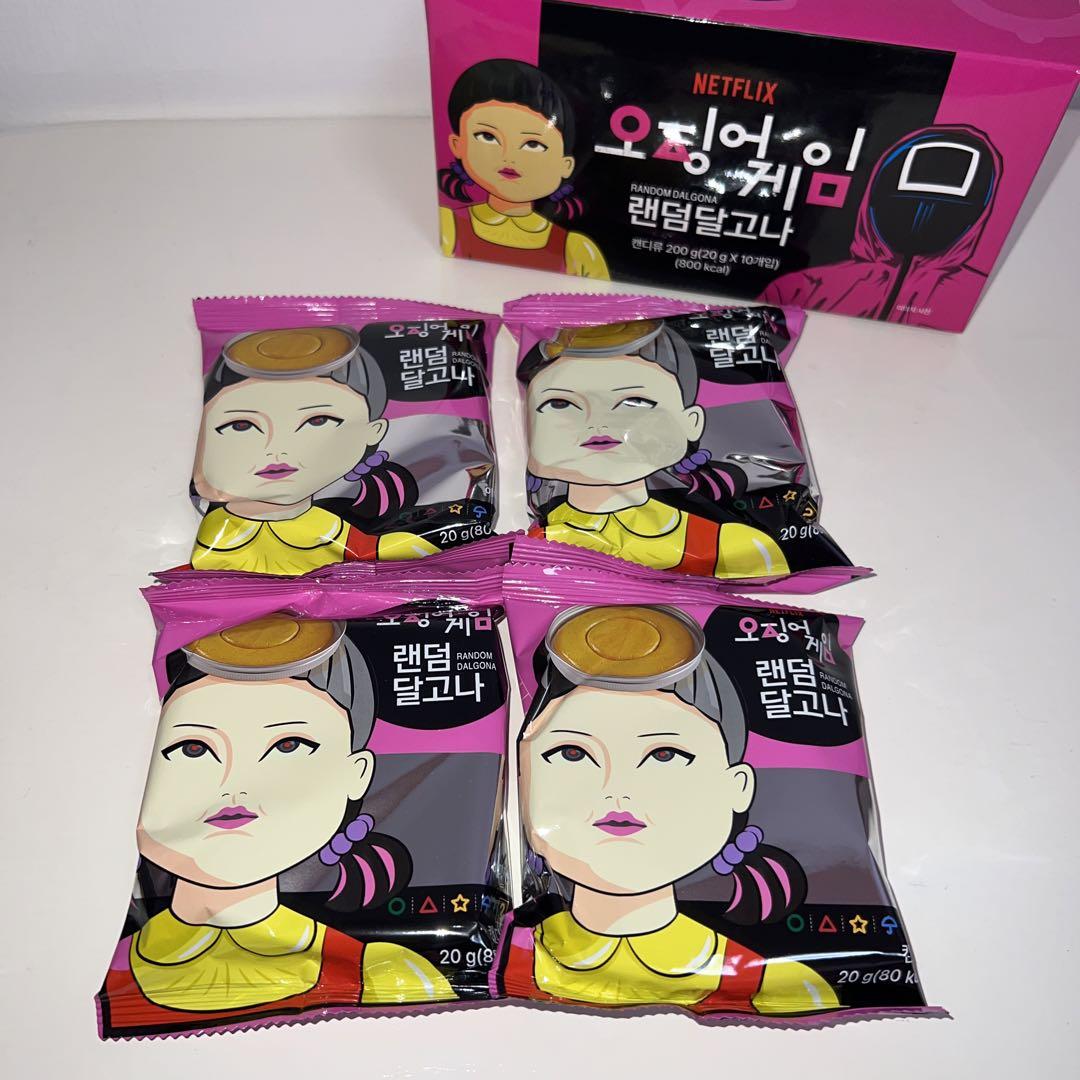 

[Б/У] Игра в кальмара Корейский эксклюзивный набор из 4 вырезанных карамельных конфет