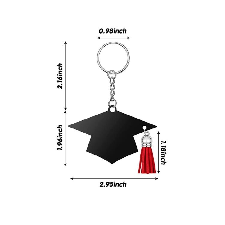 24pcs Acrylic Graduation Ceremony Cap Keychain Souvenir Graduation Party Favor