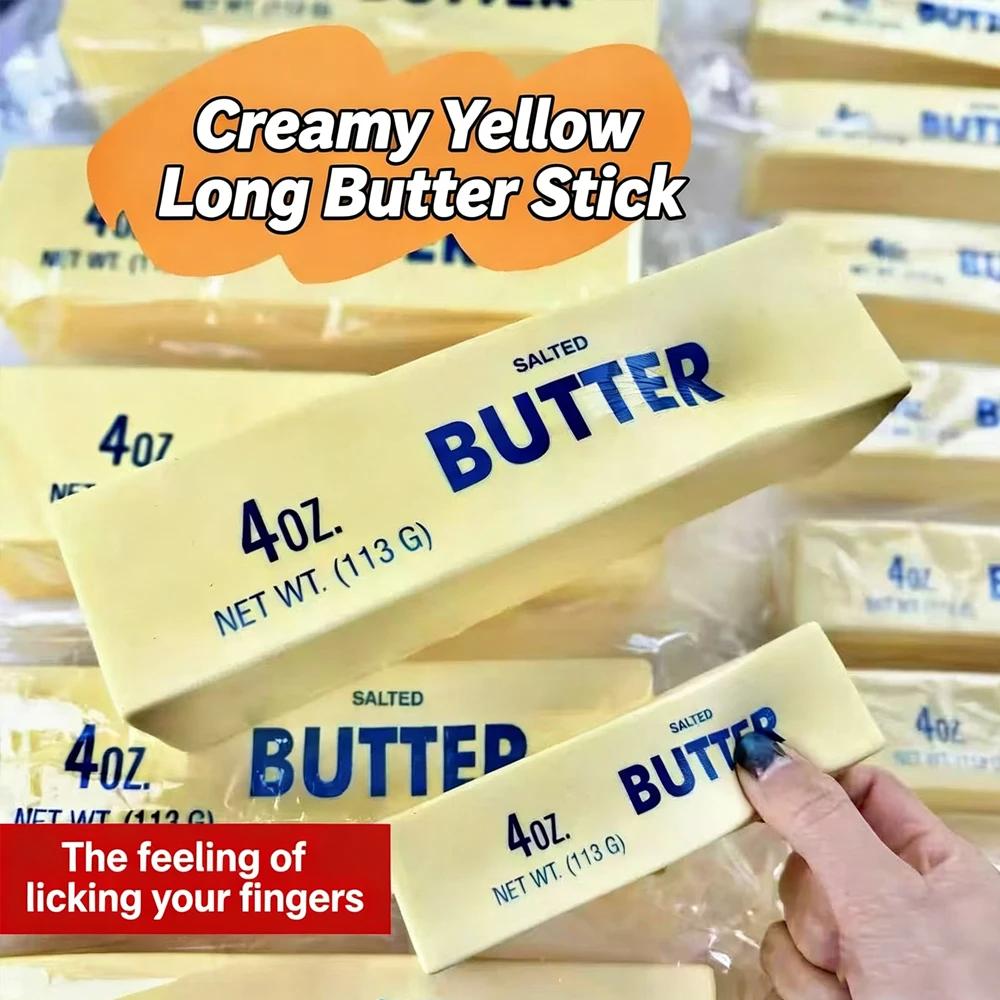 Soft Slow Rebound Butter Stick Realistic Silicone Squeeze Stress Relief Gadget Desk Office Accessory Funny Anti-Anxiety Gift