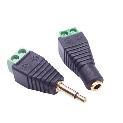 3.5mm Mono Power Green Terminal Dual-Core Copper Headphone Jack