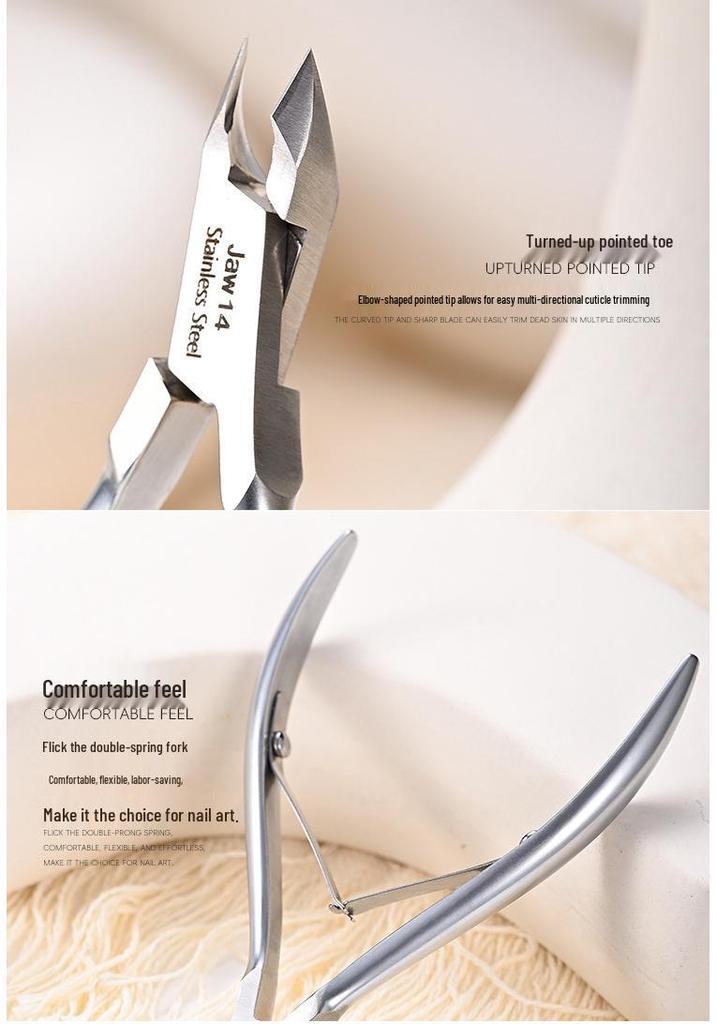Easy Cut D07-14 Matte Cuticle Nipper Set - Sharp Blade Manicure Tool for Salons