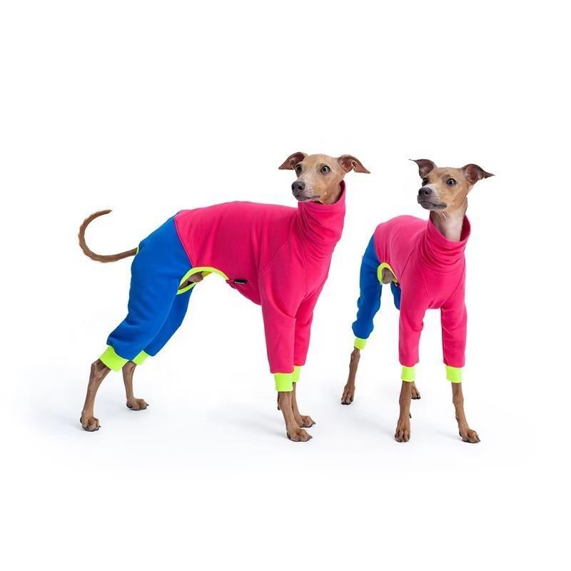 Winter Soft Cotton Dog Jumpsuits,Warm Dog Pajamas Rompers For Whippet Italian Greyhound - Four Legs & Elastic Cotton,For Big Dog