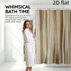 Polyester Striped Shower Curtain Waterproof Neutral Beige Taupe Gray Bathroom Decor Modern Household Liner Curtain